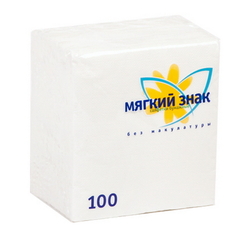 Салфетки 1-сл.Мягкий знак белые 100шт./уп.c4